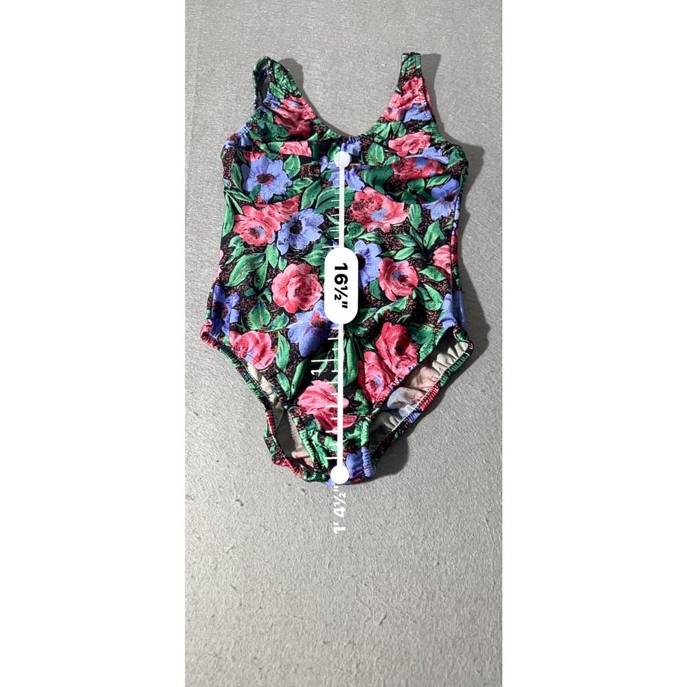Vintage Women’s Floral One Piece Swimsuit Multicolor Built In Cups - Picture 7 of 10